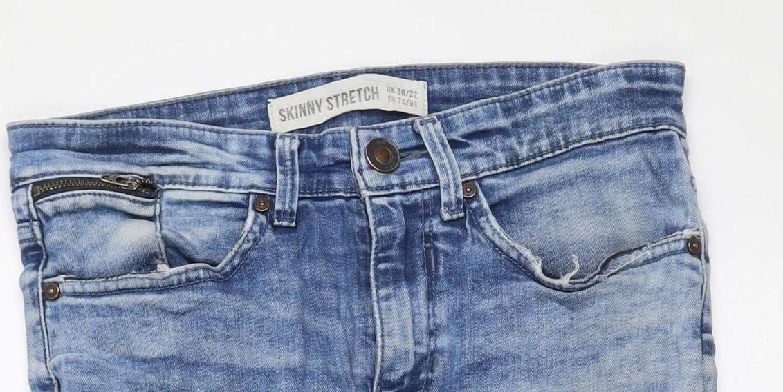 New Look Men Blue Skinny Stretch Jeans 30/32 Regular Fit Denim