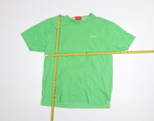 Slazenger Men's Green Crew Neck Cotton Short Sleeve T-Shirt Size L