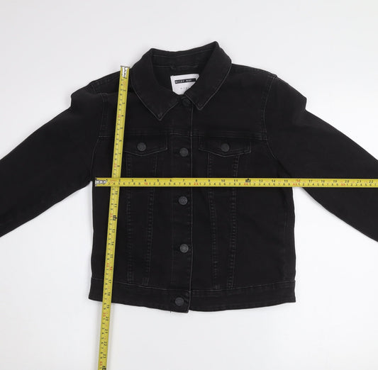 Noisy May Women's Black Denim Cropped Jacket M