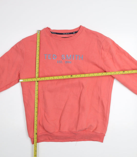 Mens UK Size L Ted Smith Pink Pullover Sweatshirt