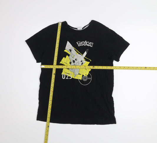 Boys UK Size 12-13 Years Pokémon Black Basic T-Shirt