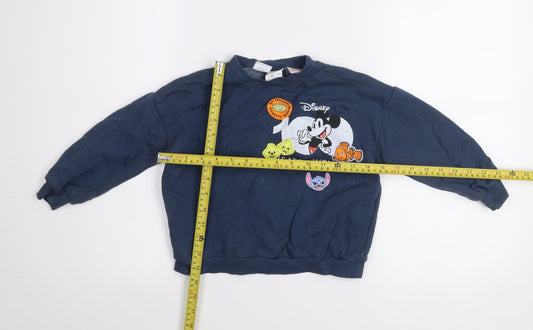 Zara Boys Blue Disney Pullover Sweatshirt 4-5 Years Mickey & Friends