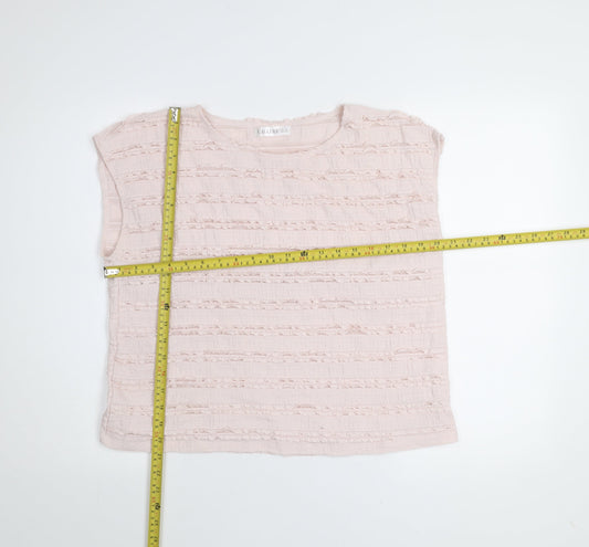 Gallery Women Light Pink Sleeveless Textured Blouse UK M