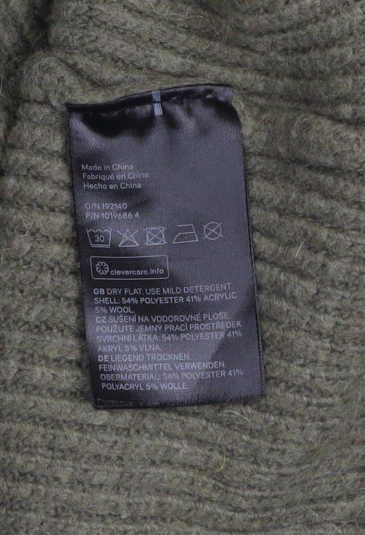 Womens UK Size 12 H&M Green 1/2 Zip Jumper