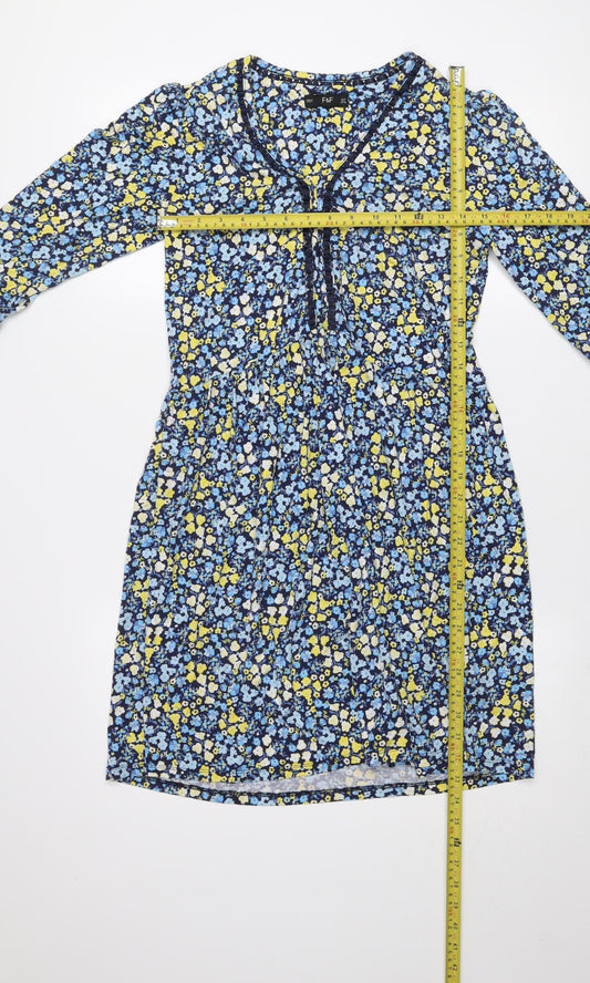 F&F Women’s Multicoloured Floral Viscose Shift Dress Size 10