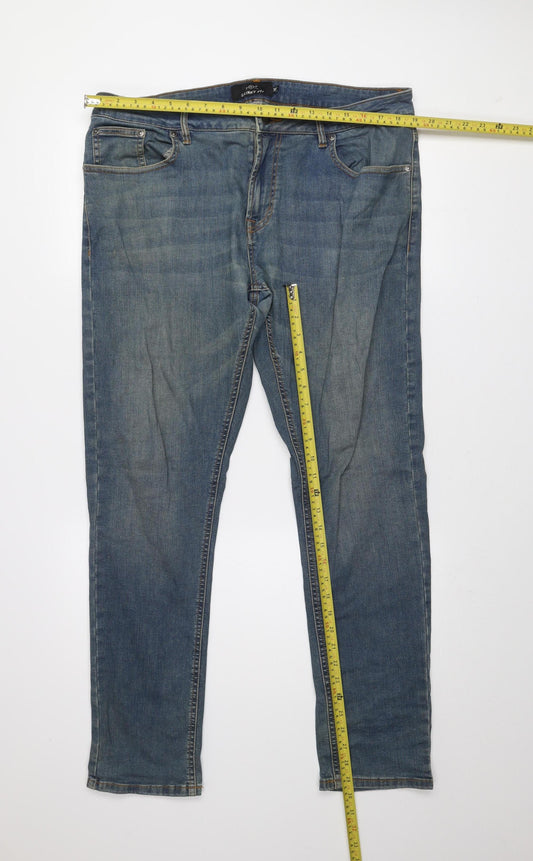 Next Men's Blue Skinny Fit Denim Jeans 38R