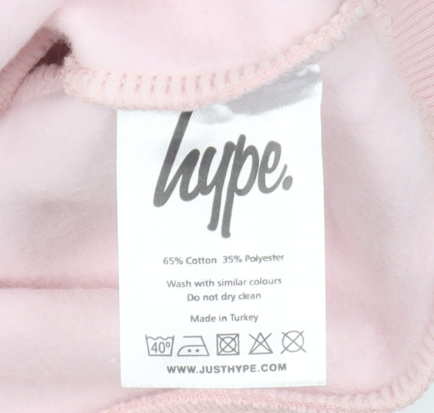 Girls UK Size 7-8 Years Hype Pink Pullover Hoodie
