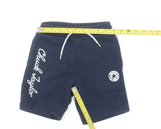 Converse Boys Blue Sweat Shorts 5-6 Years Elastic Waist Drawstring Logo