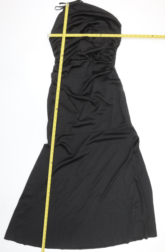 PrettyLittleThing Women's Black One Shoulder Bodycon Maxi Dress Size 14