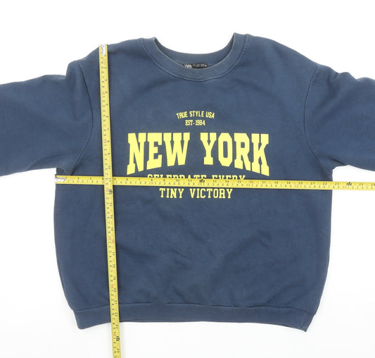 Womens UK Size L Zara Blue Pullover Sweatshirt