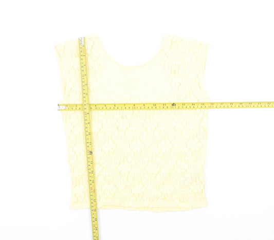 Womens UK Size 10 Savida Yellow Camisole Blouse