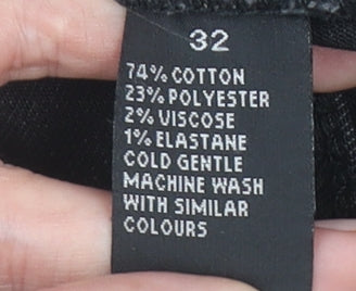 Unisex Adultss UK Size 32 Connor Slim Fit Skinny Black Jeans