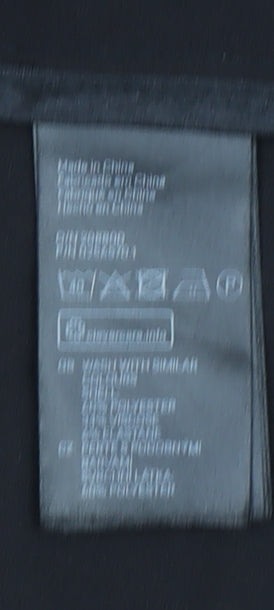 H&M Divided Black Women's Size 12 Mid-Length Open Trench Coat