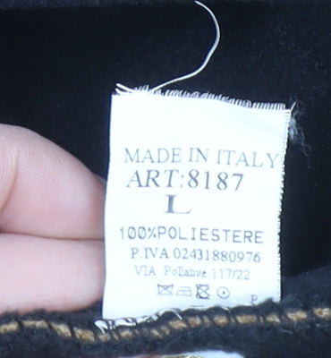 Made in Italy Women's Beige Hooded Mid-Length Polyester Coat Size L