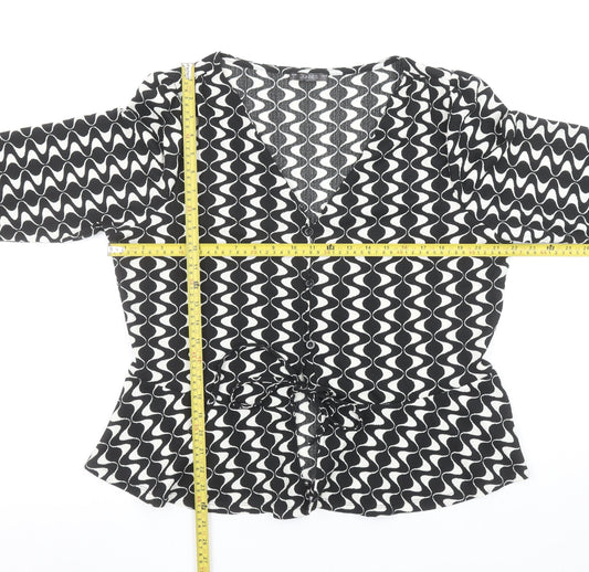 Womens UK Size L Dunnes Stores Black Wrap Blouse