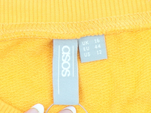 Womens UK Size 16 ASOS Yellow Pullover Sweatshirt