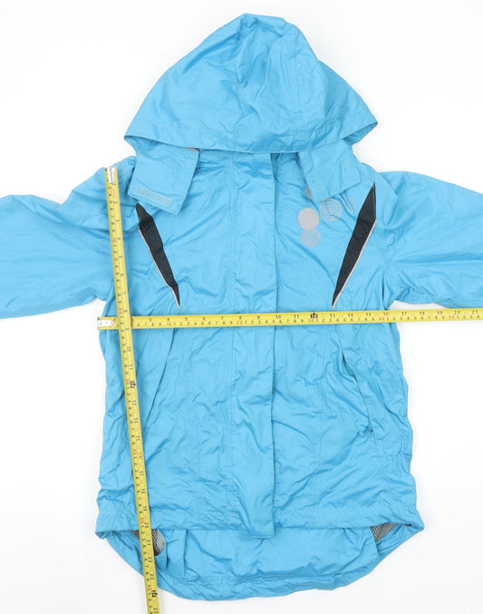 Crivit Women Blue Waterproof Hooded Rain Jacket Size 10/12