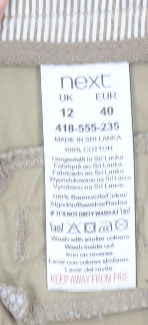 Next Women’s Beige Chino Trousers Size 12 Regular Cotton