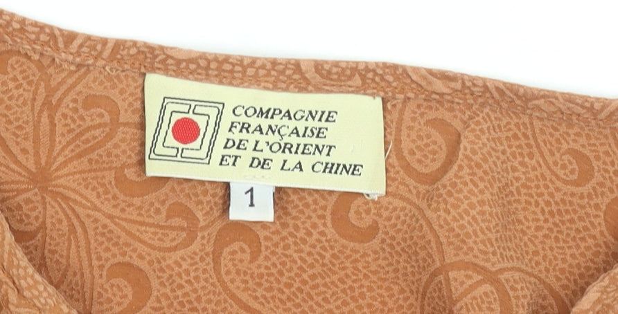 Womens UK Size S Compagnie Française de l’Orient et de la Chine Brown Basic T-Sh