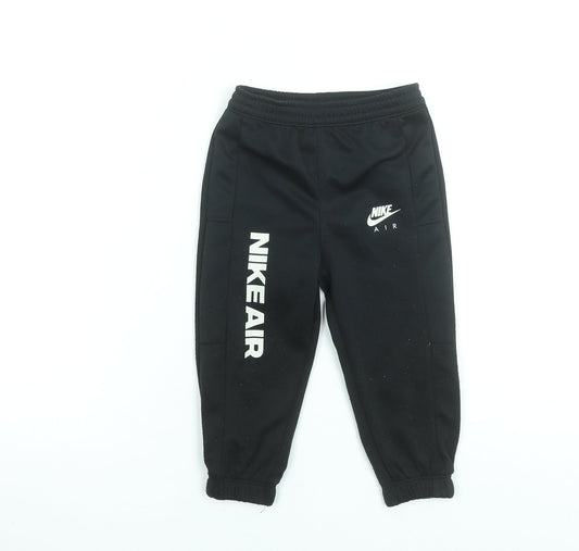 Boys UK Size 2 Years Nike Regular Fit Jogger Black Trousers
