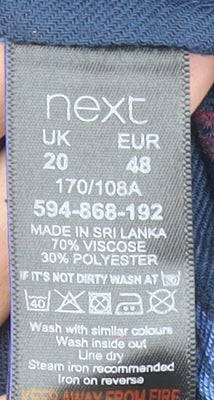 Next Women Blue Check Shirt Dress Size 20 Long Sleeve Collared Casual