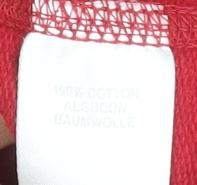 Poolman Men's Red XL Cotton Sweatpants with Logo and Drawstring