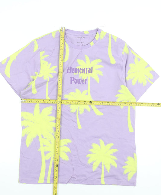 Primark Men’s Purple Palm Tree Graphic T-Shirt Size S
