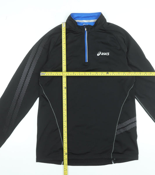 ASICS Men's Black Long Sleeve 1/4 Zip Running Top Size M