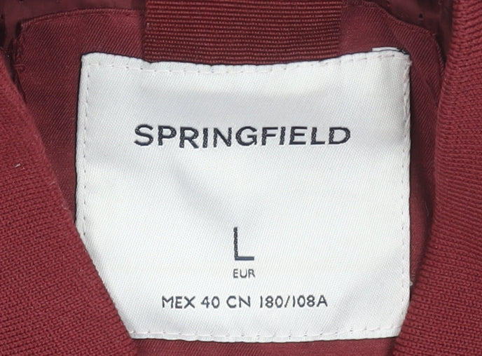 Mens UK Size L Springfield Red Bomber Jacket