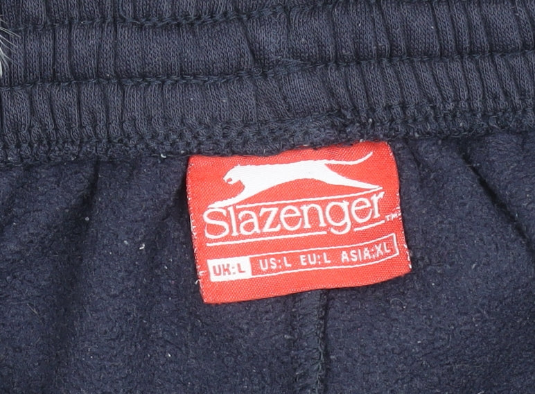 Slazenger Men Black L Fleece Sweatpants Joggers Casual Trousers