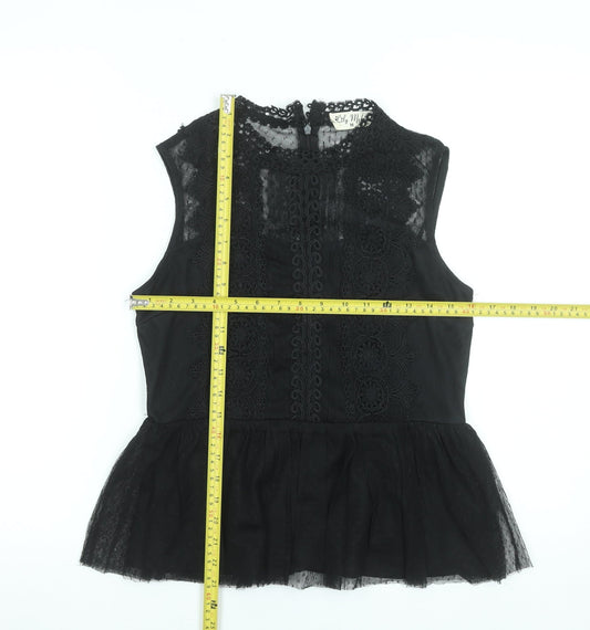 Womens UK Size M Lily Mcbee Black Camisole Blouse