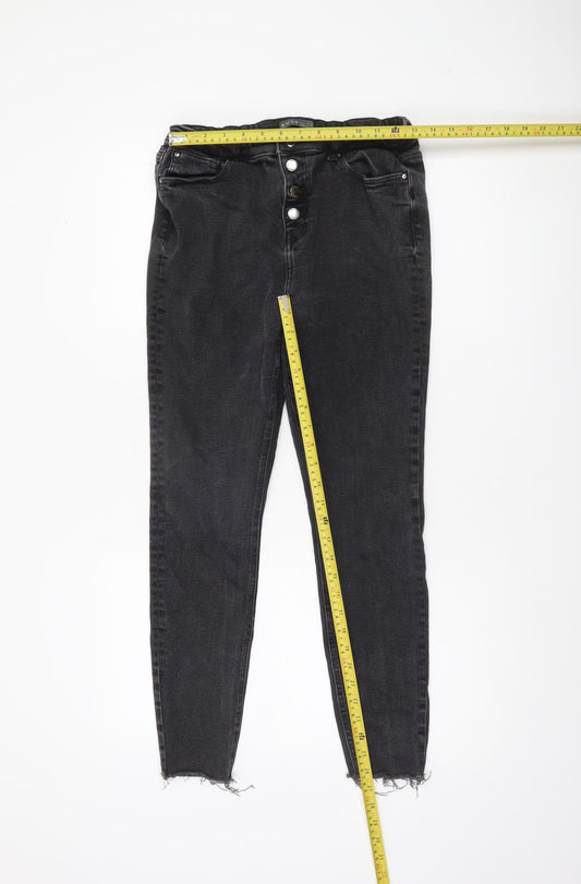 Denim Co Women Black Skinny Jeans Size 16 High Rise Stretch