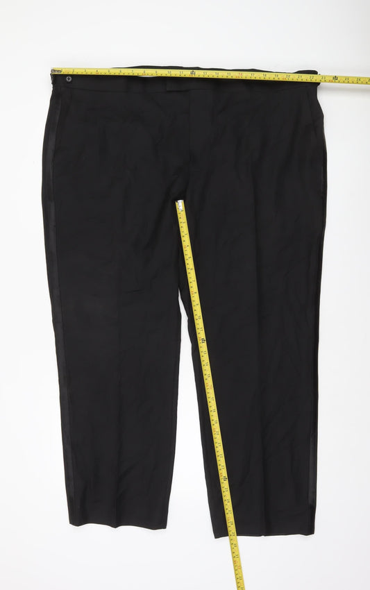 Marks and Spencer Men's Black Regular Fit Dress Pants 46S