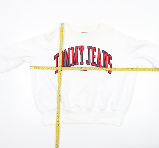 Womens UK Size M Tommy Jeans White Pullover Sweatshirt