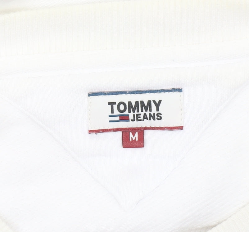Womens UK Size M Tommy Jeans White Pullover Sweatshirt