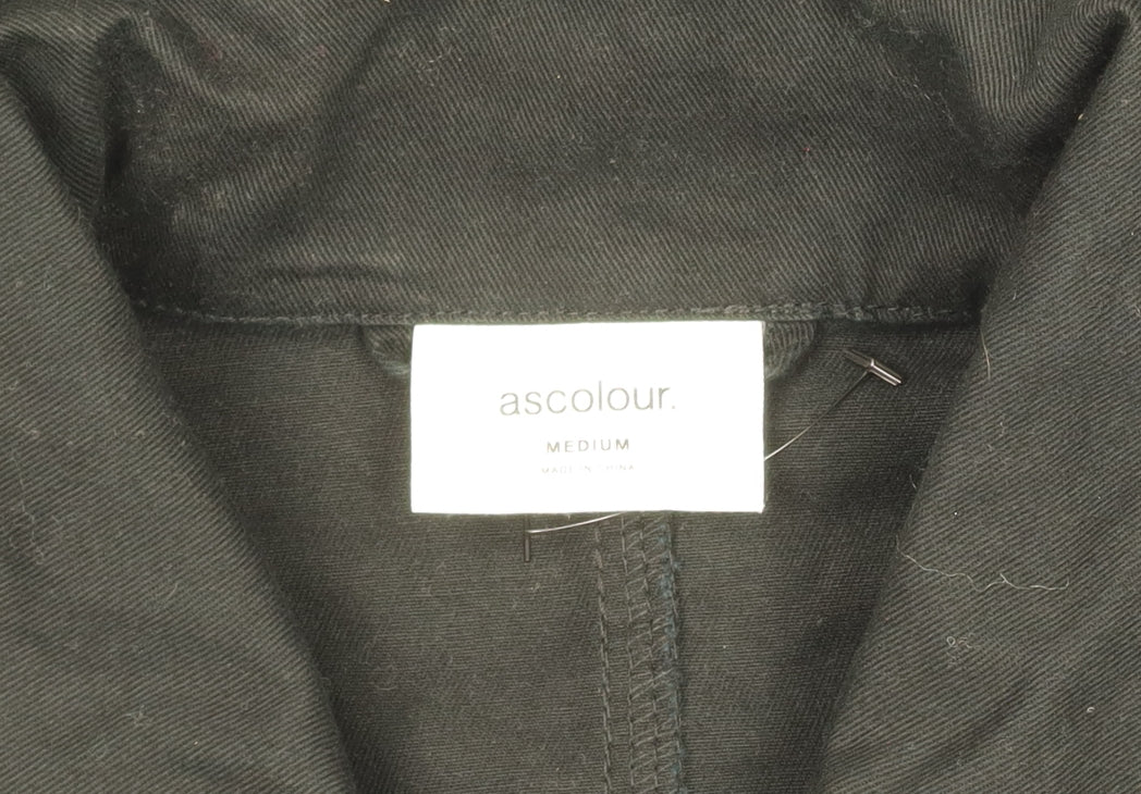 AS Colour Men's Black Cotton Music Embroidered Work Jacket Medium