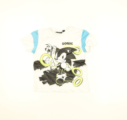 Boys UK Size 6-7 Years Primark White Basic T-Shirt