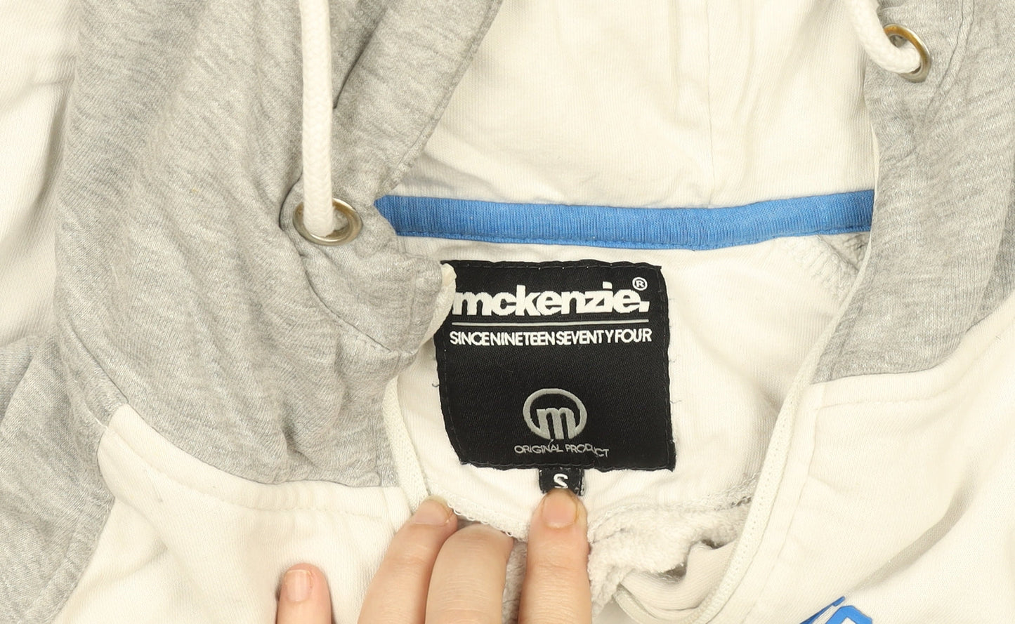 Mens UK Size S McKenzie Grey Full Zip Hoodie