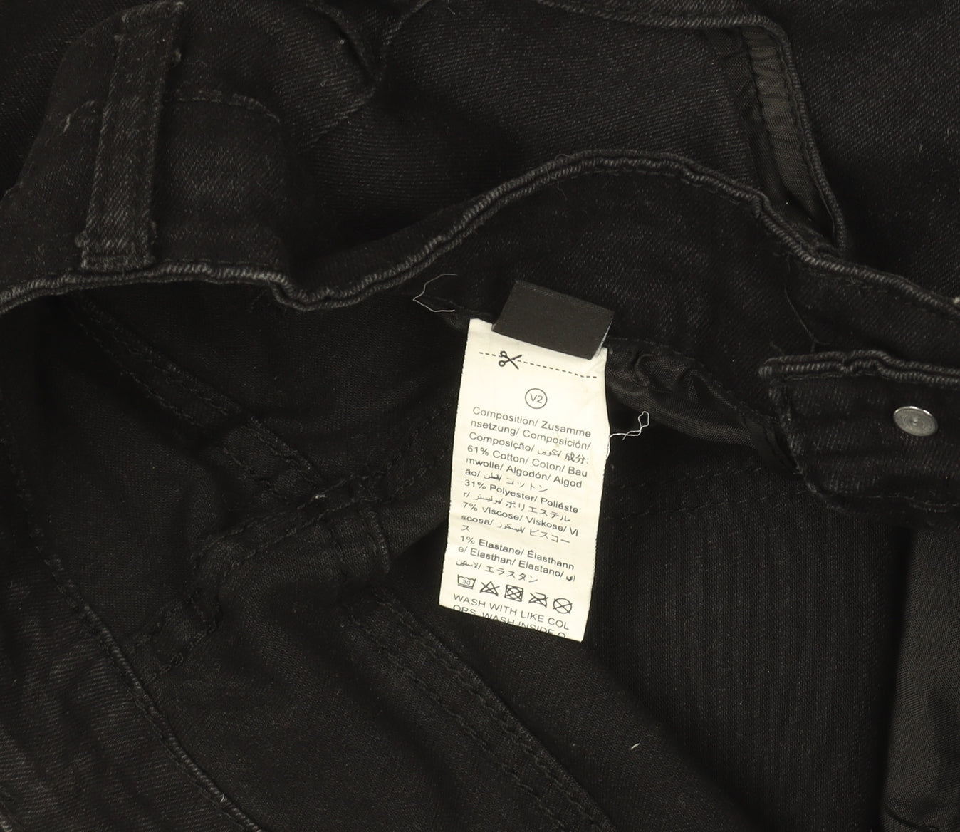 Womens UK Size 28 Manfinity Slim Fit Skinny Black Jeans