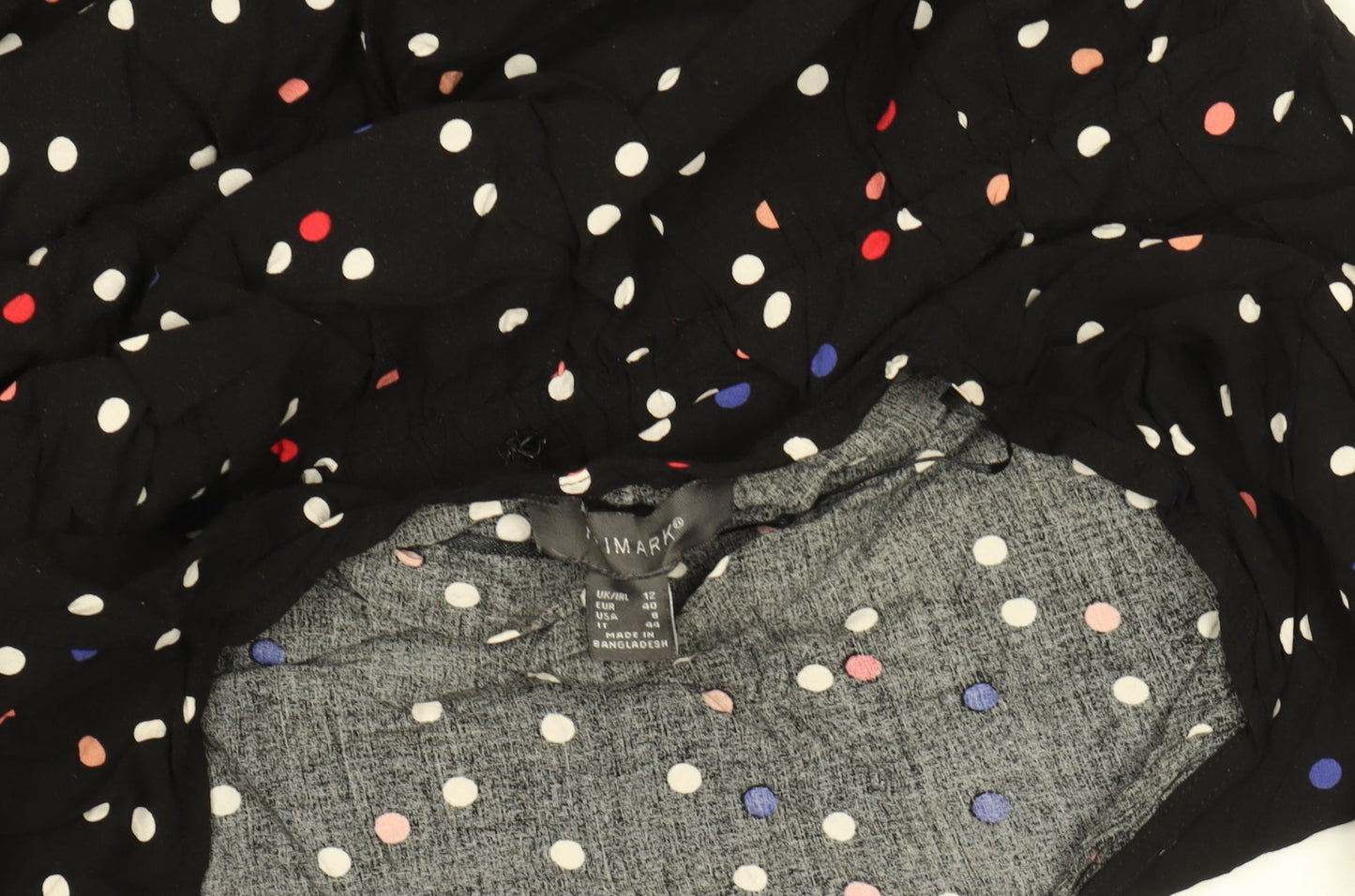 Primark Women’s Black Polka Dot Fit & Flare Dress Size 12