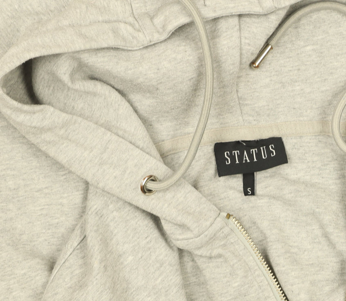 Mens UK Size S STATUS Grey Full Zip Hoodie