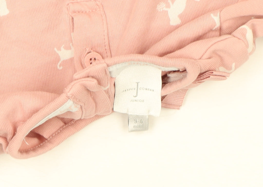 Jasper Conran Girls Pink A-Line Animal Print Dress 3-6 Months Cotton