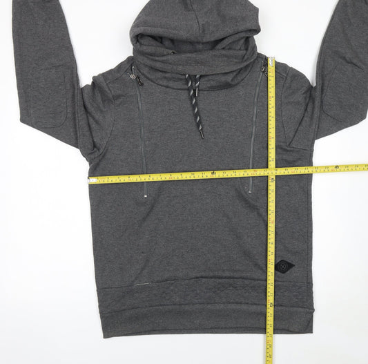 Mens UK Size L Shades of Black Grey Pullover Hoodie