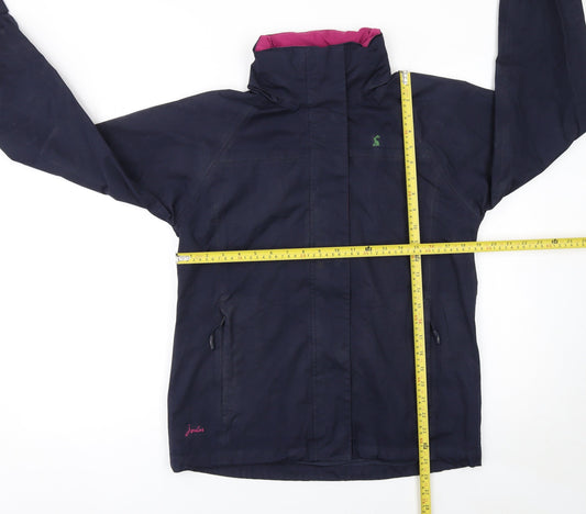 Joules Women’s Blue Waterproof Hooded Rain Jacket Size 8 Regular