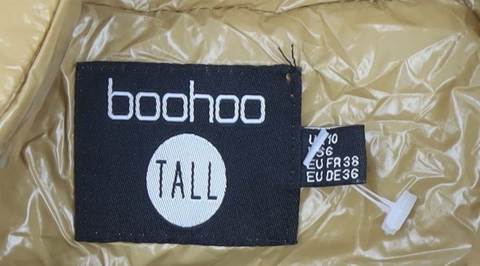 Boohoo Tall Women's Beige Padded Puffer Waistcoat Size 10
