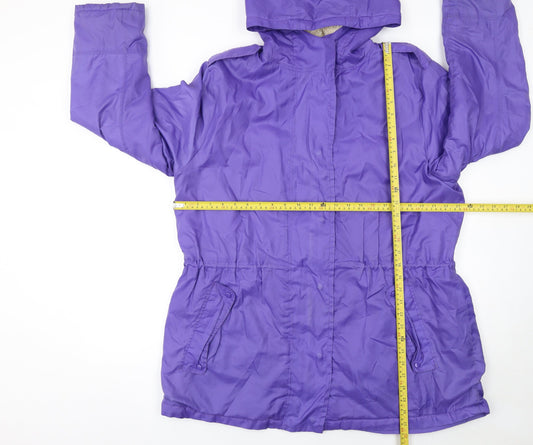 Cotton Traders Womens Purple Hooded Parka Jacket Size 18
