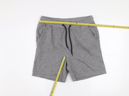Livergy Men's Grey Sweat Shorts Size L Lightweight Cotton Blend