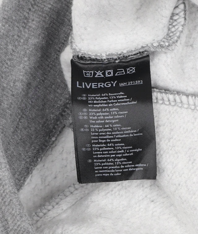 Livergy Men's Grey Sweat Shorts Size L Lightweight Cotton Blend