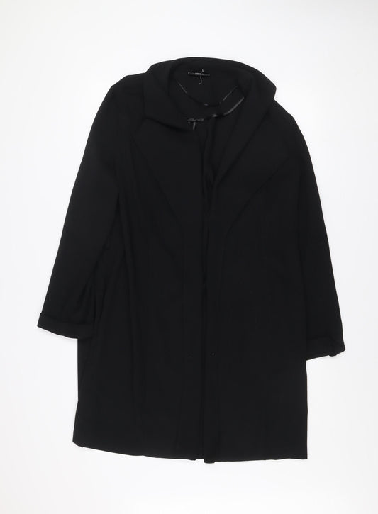 Womens UK Size 10 Wallis Black Overcoat