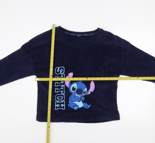 George Disney Stitch Blue Fleece Pyjama Top Women’s Size 8
